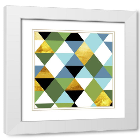 Geometric Abstract 81 White Modern Wood Framed Art Print with Double Matting by Lavoie, Tina