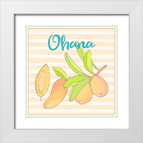 Mango Ohana White Modern Wood Framed Art Print with Double Matting by Lavoie, Tina