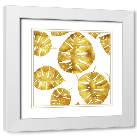 Tropiques dores White Modern Wood Framed Art Print with Double Matting by Lavoie, Tina