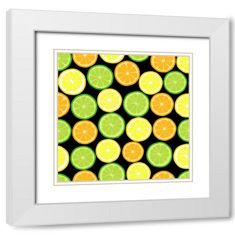 Citrus on Black White Modern Wood Framed Art Print with Double Matting by Lavoie, Tina