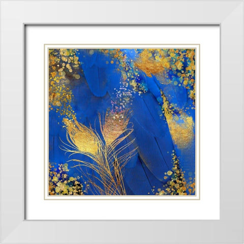 Floral Feathers White Modern Wood Framed Art Print with Double Matting by Lavoie, Tina