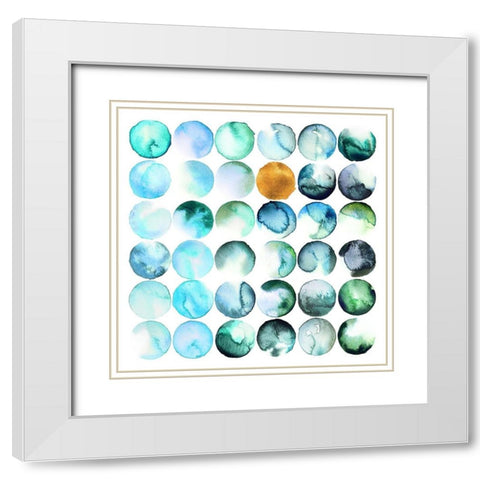Dab II White Modern Wood Framed Art Print with Double Matting by Lavoie, Tina