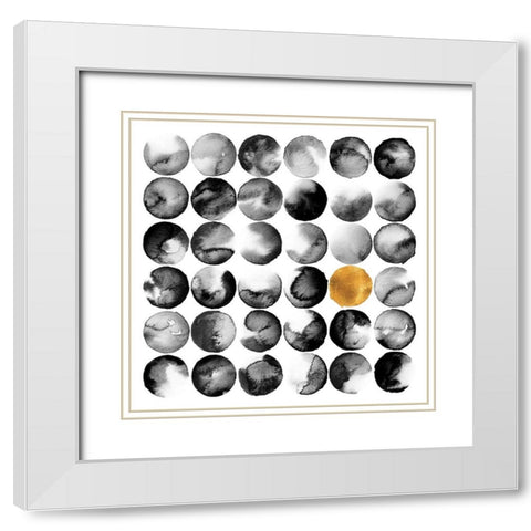 Dab III White Modern Wood Framed Art Print with Double Matting by Lavoie, Tina