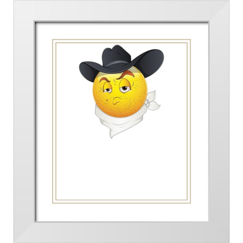 Born To Be A Cowboy Tee White Modern Wood Framed Art Print with Double Matting by Lavoie, Tina