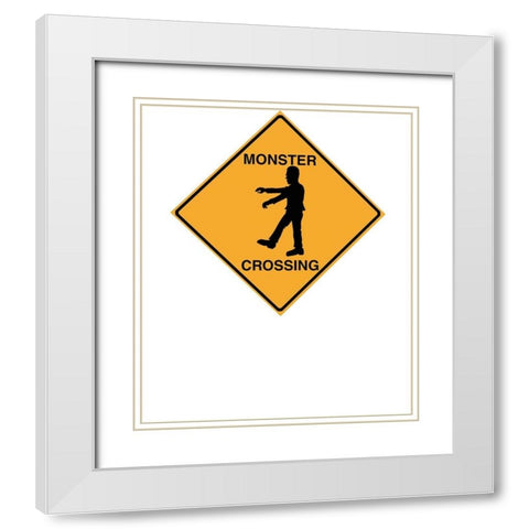 Monster Crossing Tee White Modern Wood Framed Art Print with Double Matting by Lavoie, Tina