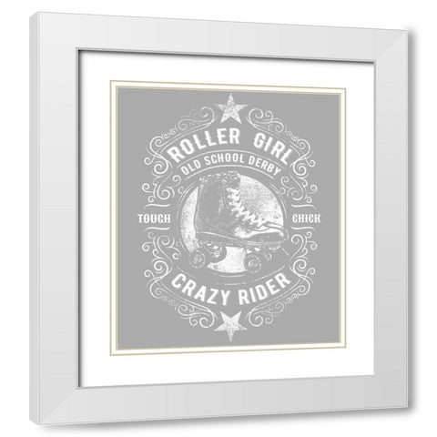 Roller Girl Tee White Modern Wood Framed Art Print with Double Matting by Lavoie, Tina