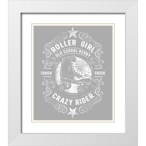 Roller Girl Tee White Modern Wood Framed Art Print with Double Matting by Lavoie, Tina