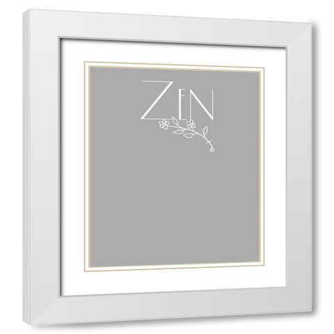 Zen tee White Modern Wood Framed Art Print with Double Matting by Lavoie, Tina