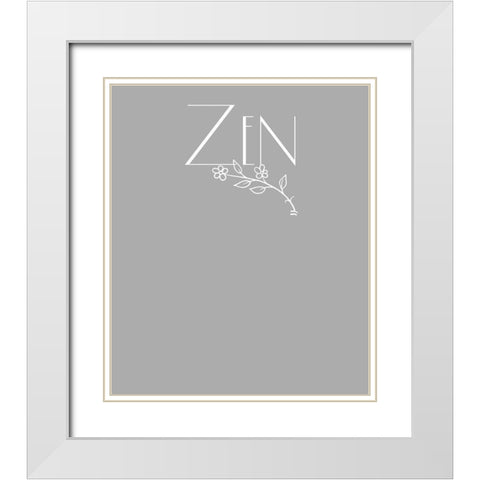 Zen tee White Modern Wood Framed Art Print with Double Matting by Lavoie, Tina