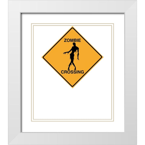 Zombie Crossing Tee White Modern Wood Framed Art Print with Double Matting by Lavoie, Tina