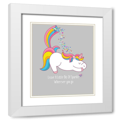 Leave A Little Bit Of Sparkle Tee White Modern Wood Framed Art Print with Double Matting by Lavoie, Tina