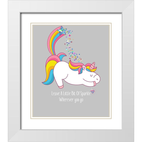 Leave A Little Bit Of Sparkle Tee White Modern Wood Framed Art Print with Double Matting by Lavoie, Tina