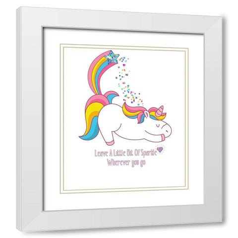 Leave A Little Bit Of Sparkle 2 Tee White Modern Wood Framed Art Print with Double Matting by Lavoie, Tina