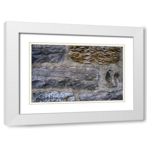 Old Montreal Ancient Wall White Modern Wood Framed Art Print with Double Matting by Lavoie, Tina