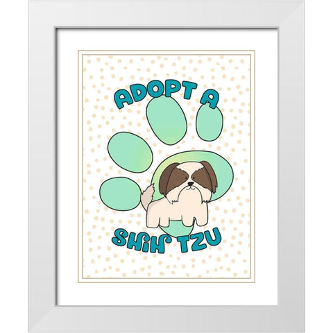 Adopt A Shih Tzu White Modern Wood Framed Art Print with Double Matting by Lavoie, Tina