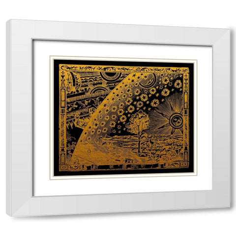 French Astronomy Illustration Of The Universe 1888 White Modern Wood Framed Art Print with Double Matting by Lavoie, Tina