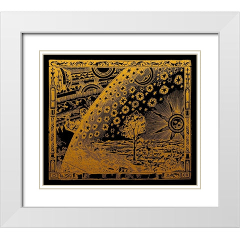 French Astronomy Illustration Of The Universe 1888 White Modern Wood Framed Art Print with Double Matting by Lavoie, Tina