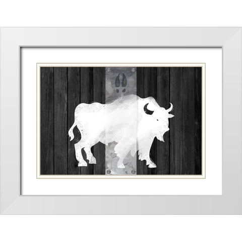 Bufalo Blanco Lodge White Modern Wood Framed Art Print with Double Matting by Lavoie, Tina