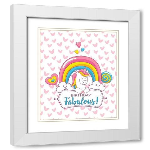 Birthday Fabulous White Modern Wood Framed Art Print with Double Matting by Lavoie, Tina