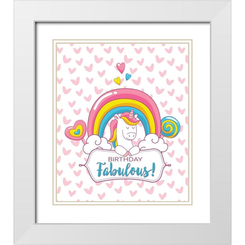 Birthday Fabulous White Modern Wood Framed Art Print with Double Matting by Lavoie, Tina