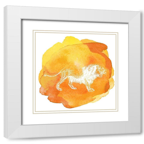 Color Spot Safari Animals Lion White Modern Wood Framed Art Print with Double Matting by Lavoie, Tina