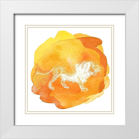 Color Spot Safari Animals Lion White Modern Wood Framed Art Print with Double Matting by Lavoie, Tina
