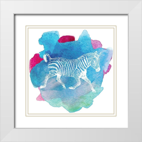 Color Spot Safari Animals Zebra White Modern Wood Framed Art Print with Double Matting by Lavoie, Tina