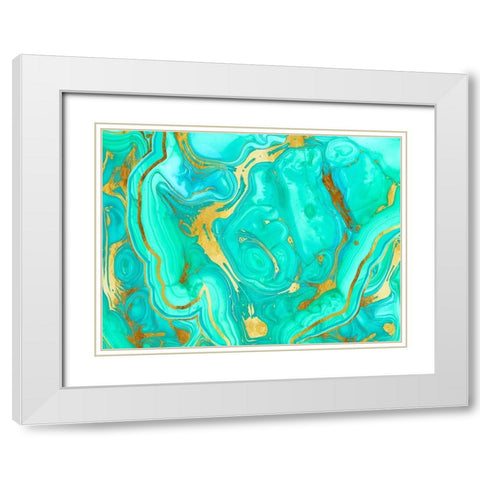 Geode 52 White Modern Wood Framed Art Print with Double Matting by Lavoie, Tina