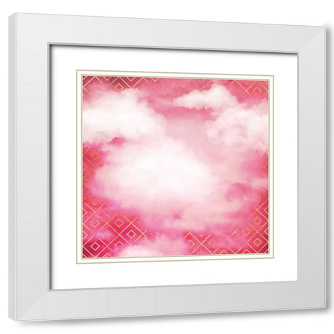 Geometric Clouds White Modern Wood Framed Art Print with Double Matting by Lavoie, Tina