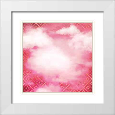 Geometric Clouds White Modern Wood Framed Art Print with Double Matting by Lavoie, Tina