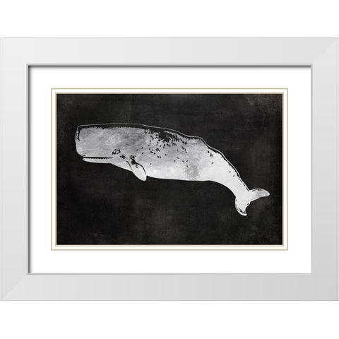 Sperm Whale White Modern Wood Framed Art Print with Double Matting by Lavoie, Tina