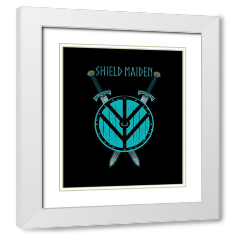 Shield Maiden White Modern Wood Framed Art Print with Double Matting by Lavoie, Tina