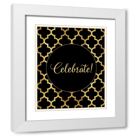 Arabesque Celebrate White Modern Wood Framed Art Print with Double Matting by Lavoie, Tina