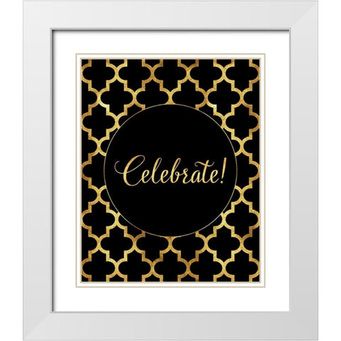 Arabesque Celebrate White Modern Wood Framed Art Print with Double Matting by Lavoie, Tina