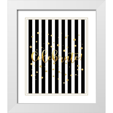 Celebrate Cosmopolitan White Modern Wood Framed Art Print with Double Matting by Lavoie, Tina