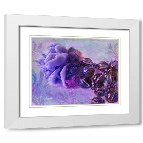 Sunset Rose White Modern Wood Framed Art Print with Double Matting by Lavoie, Tina