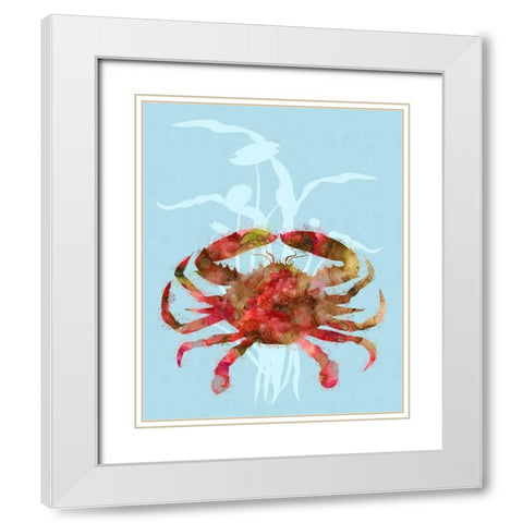Mystical Crab White Modern Wood Framed Art Print with Double Matting by Lavoie, Tina