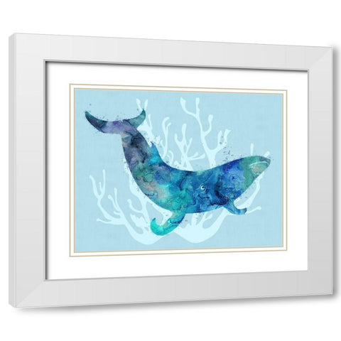 Mystical Whale White Modern Wood Framed Art Print with Double Matting by Lavoie, Tina