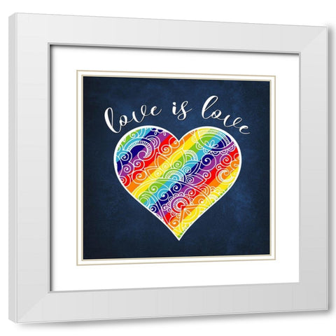 Love is Love White Modern Wood Framed Art Print with Double Matting by Lavoie, Tina