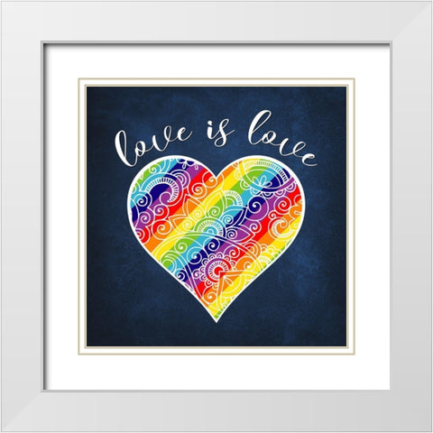 Love is Love White Modern Wood Framed Art Print with Double Matting by Lavoie, Tina