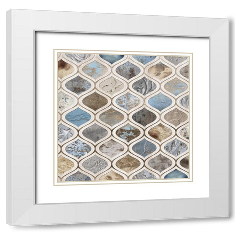 Sand and Surf Arabesque White Modern Wood Framed Art Print with Double Matting by Lavoie, Tina