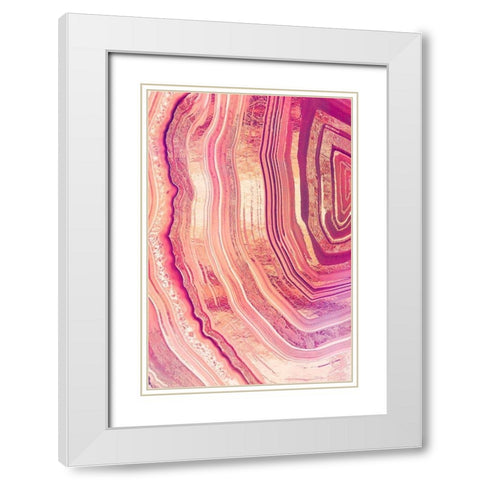 Tribeca Rose Geode White Modern Wood Framed Art Print with Double Matting by Lavoie, Tina