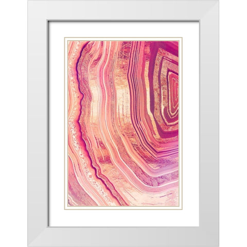Tribeca Rose Geode White Modern Wood Framed Art Print with Double Matting by Lavoie, Tina