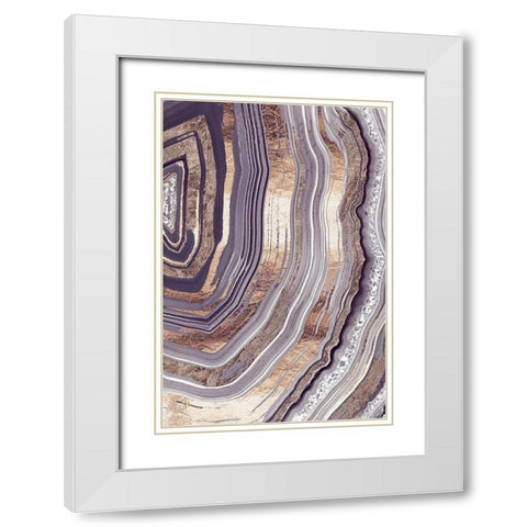Tribeca Rose Gold Geode White Modern Wood Framed Art Print with Double Matting by Lavoie, Tina