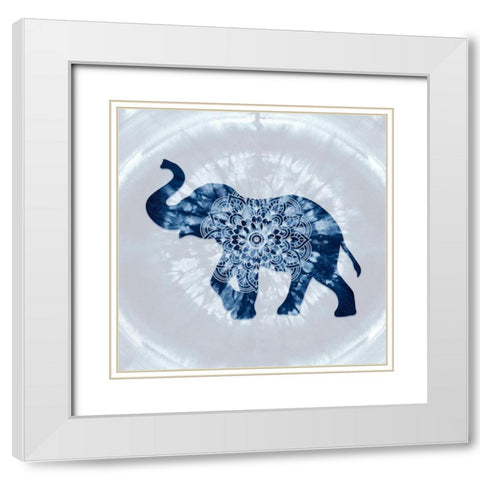 elephant Mandala White Modern Wood Framed Art Print with Double Matting by Lavoie, Tina