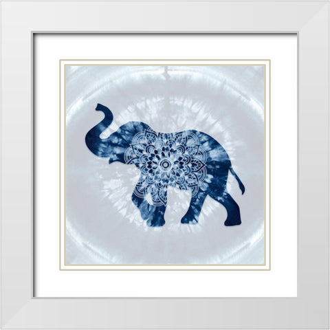 elephant Mandala White Modern Wood Framed Art Print with Double Matting by Lavoie, Tina