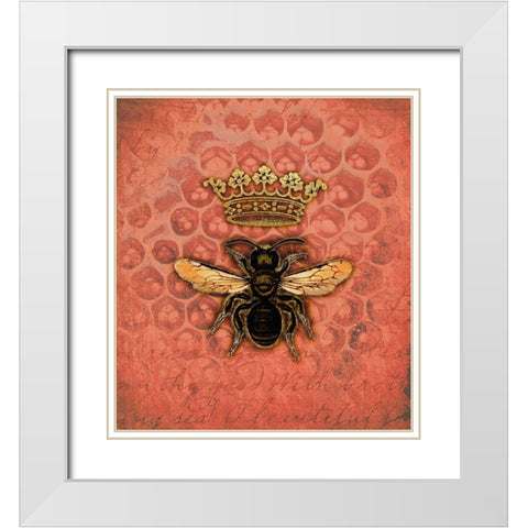 Honeycomb Queen White Modern Wood Framed Art Print with Double Matting by Lavoie, Tina