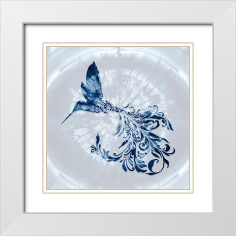 Hummingbird Mandala White Modern Wood Framed Art Print with Double Matting by Lavoie, Tina