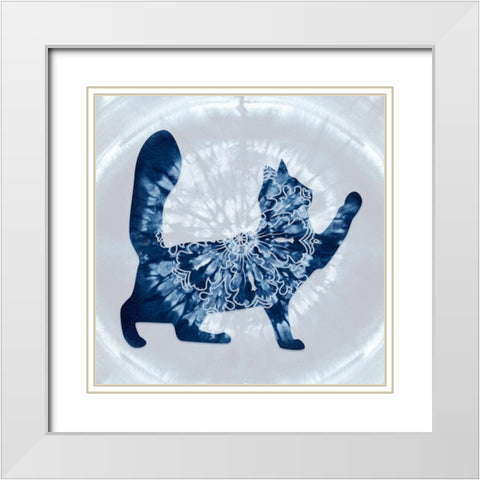 Kitty Mandala White Modern Wood Framed Art Print with Double Matting by Lavoie, Tina