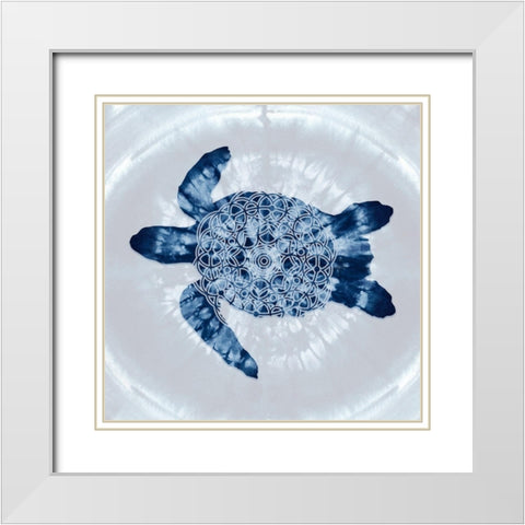 Loggerhead Sea Turtle Mandala White Modern Wood Framed Art Print with Double Matting by Lavoie, Tina